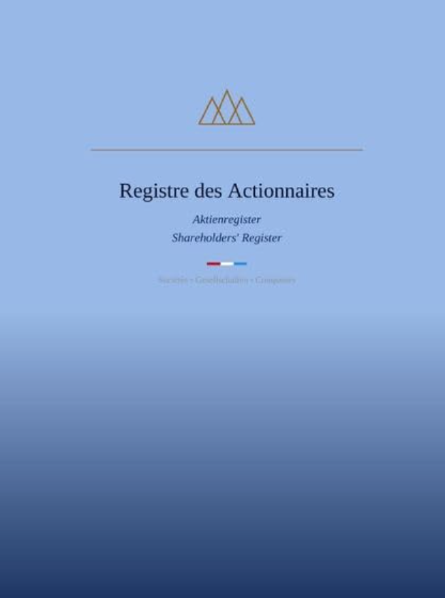 Registre des Actionnaires Hardcover – Buchcover