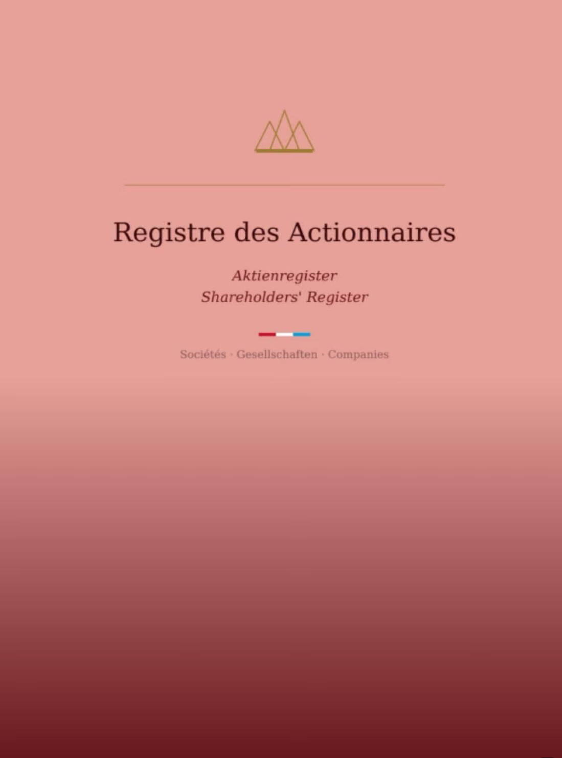 Registre des Actionnaires Softcover – Buchcover